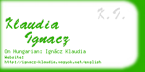 klaudia ignacz business card