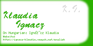 klaudia ignacz business card